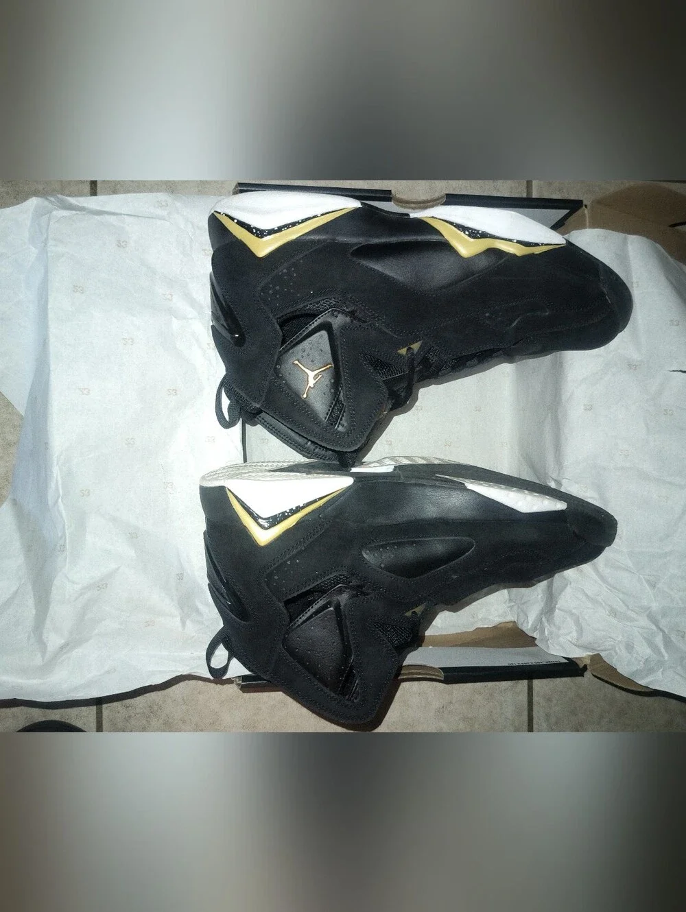 Air Jordan True Flight Men's Black White with Metallic Gold